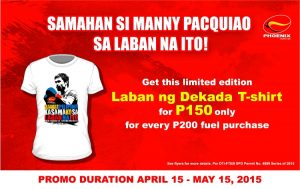 Get limited edition Pacquiao shirts at Phoenix stations nationwide