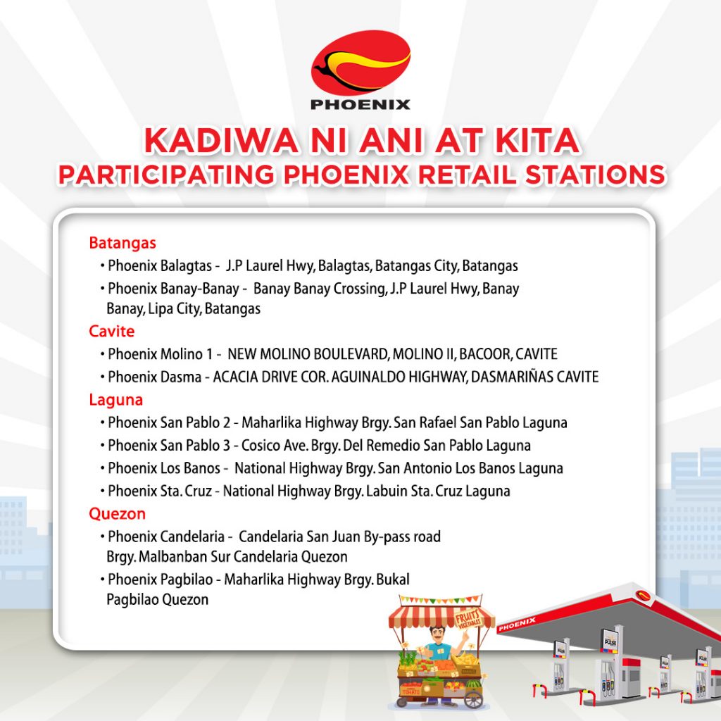 Kadiwa ni Ani at Kita participating Phoenix retail stations